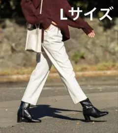 グローバルワーク　あったかウツクシルエットテーパードパンツ　L