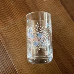 花柄ガラスコップ