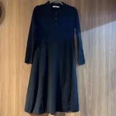 moussy リブニット　ワンピース　ニットワンピ　ブラック　L