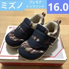 【✨美品✨】ミズノプレモアキッズ　ミズノ　プレモア　ネイビー　16.0センチのサムネイル