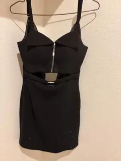 Glossy ブラック ラメキャバドレス