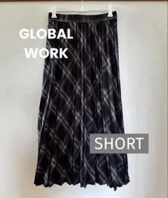 グローバルワーク　お手入れらくらくプリーツスカート short