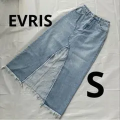 EVRIS エヴリス スリット　ロング　デニムスカート ブルーのサムネイル