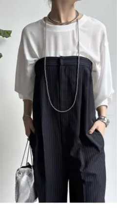 ❗️値下げ　新品 DOUDOU ベアロンパース　ストライプ 38