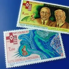 9993 外国切手 モナコ 1996年 結核との闘い 赤十字 2V