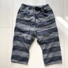 デニムアンドダンガリー ボーダークロップドパンツ ネイビーグレー 120