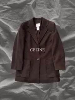 【92AW】CELINE セリーヌ ウールカシミヤテーラードジャケット ブラウン