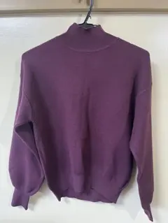 パープル タートルネック セーター 長袖