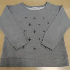 GLOBAL WORK ライトグレー ビーズ ビジュートレーナー L