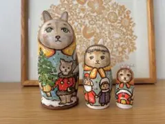 エレーナドミトリエワさん作　起き上がりこぼし　マトリョーシカ　人形を抱えて エレーナドミトリエワさん作 起き上がりこぼし マトリョーシカ 人形を