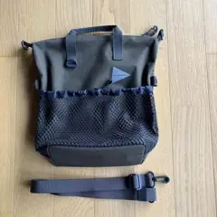 and wander アンドワンダー 2WAY メッシュトートバッグ カーキ