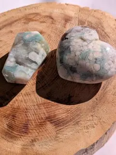 緑桜瑪瑙 　ハート　フリーフォーム