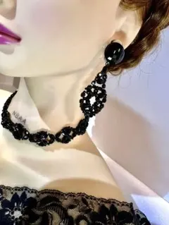 イマック　ブラック ビーズ チョーカー