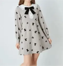 新品タグ付き Ank Rouge 秋 冬 チェック ワンピース リボン付き