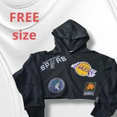 ✨NBA✨　チーム　刺繍ロゴ　スウェット　ショートパーカー　PAGEBOYのサムネイル