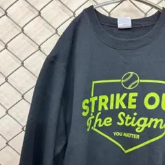 90s アメリカ 古着 野球 プリントスウェット 黒 グリーン M ヴィンテージ