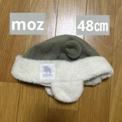 値下げ中！ベビー用耳付き帽子 オリーブグリーン48センチ