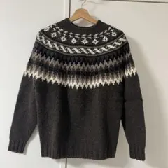 MORRIS & SONS フェアアイル柄ニットセーター　ブラウン
