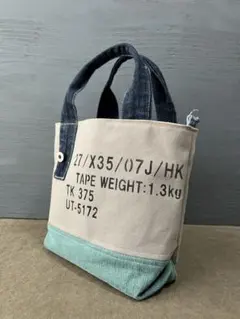 デニムリメイクバッグ ハンドバッグ リメイク ミニトートバッグ パッチワーク