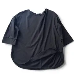 ikka 黒 ブラック カットソー プルオーバー Tシャツ M