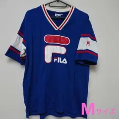 FILA Vネック Tシャツ Mサイズ 青