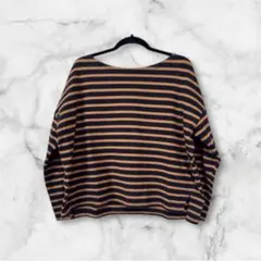 ロユタ ボーダーカットソーM サイズ オレンジコットン Loytaa