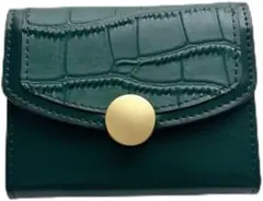 カードケース ダークグリーン クロコダイル型押し おしゃれ