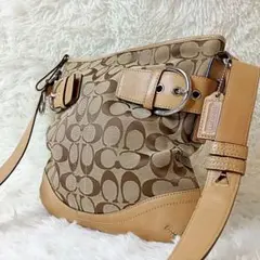 COACH コーチ ショルダーバッグ シグネチャー キャンバス レザー