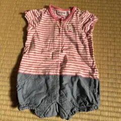 ミキハウス ストライプロンパース　７０