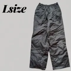 防寒パンツ 中綿 イージーパンツ ナイロン L 黒 ワーク スキー アウトドア