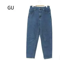 GU ジーユー ブルー ハイウエストマムジーンズ デニムパンツ Mサイズ