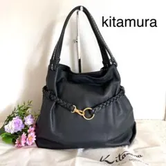 美品⭐︎kitamura キタムラ⭐︎ショルダーバッグ レザー ネイビー