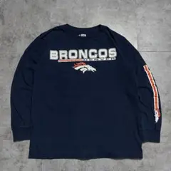 NFL デンバーブロンコス 長袖Tシャツ ロンT チームロゴ ネイビー