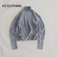 A'Z CLOTHING タートルネック シャギー ニット レーヨン混