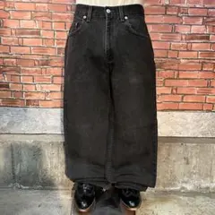00s USA製 Levi's 505 ブラックデニム ワイド ストレート 後染