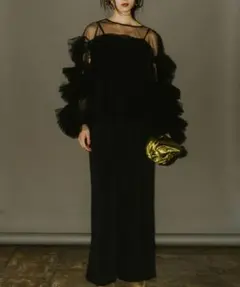 ANDRESD デコラティブチュールトップス オールインワン セット ブラックM