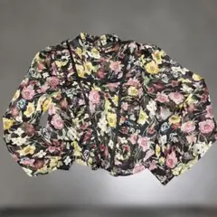 シアートップス シースルートップス シースルーブラウス 洋服 薔薇柄 