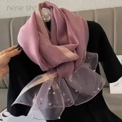 【新品】新作 ストール ショール ゴールド ライン キラキラ ピンク v