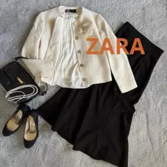 ZARA他　セレモニースーツ　ママスーツ　フォーマルセットアップ　ノーカラー