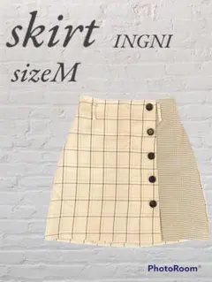 INGNI イング　柄切り替え台形スカート