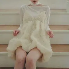 NOTRE emor ruffled wave frill dress - メルカリ