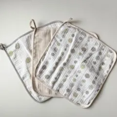 新品未使用　モスリンコットン　ループタオル　ベージュ系　３枚セット