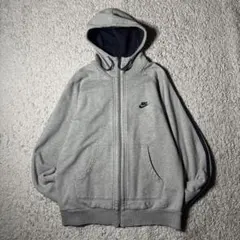 ナイキ　NIKE ジップパーカー　00s ワンポイント刺繍　ロゴ刺繍　古着