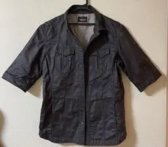 値下げ★NICOLE CLUB FOR MEN フェイクレザーシャツ　サイズ48