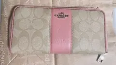 COACH ベージュ ピンク 長財布