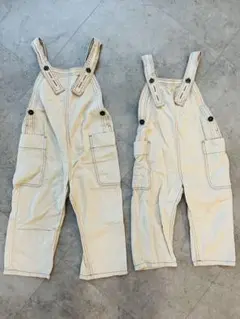 【おそろコーデ2着セット】ビッグポケットオーバーオールセット 100㎝110㎝