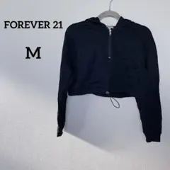 FOREVER 21 【M】ネイビー クロップドパーカー USのサムネイル