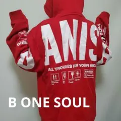 A11727 B ONE SOUL♡激かわ❤︎ロゴ裏起毛パーカー男女兼用かっこいい
