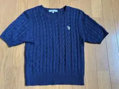 U.S. POLO ASSN ネイビー　ケーブルニットセーター　L