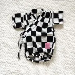 ♡美品　マイリトルワンダー　mlw 白黒　チェッカー　甚平ロンパース　70
